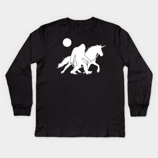 Bigfoot Unicorn Kids Long Sleeve T-Shirt